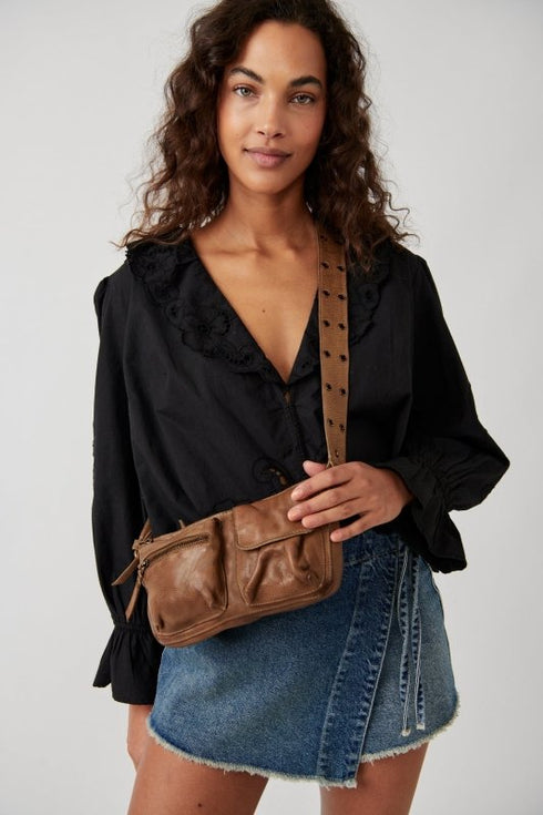 Wade Leather Sling - Free People - Iridescent Blue